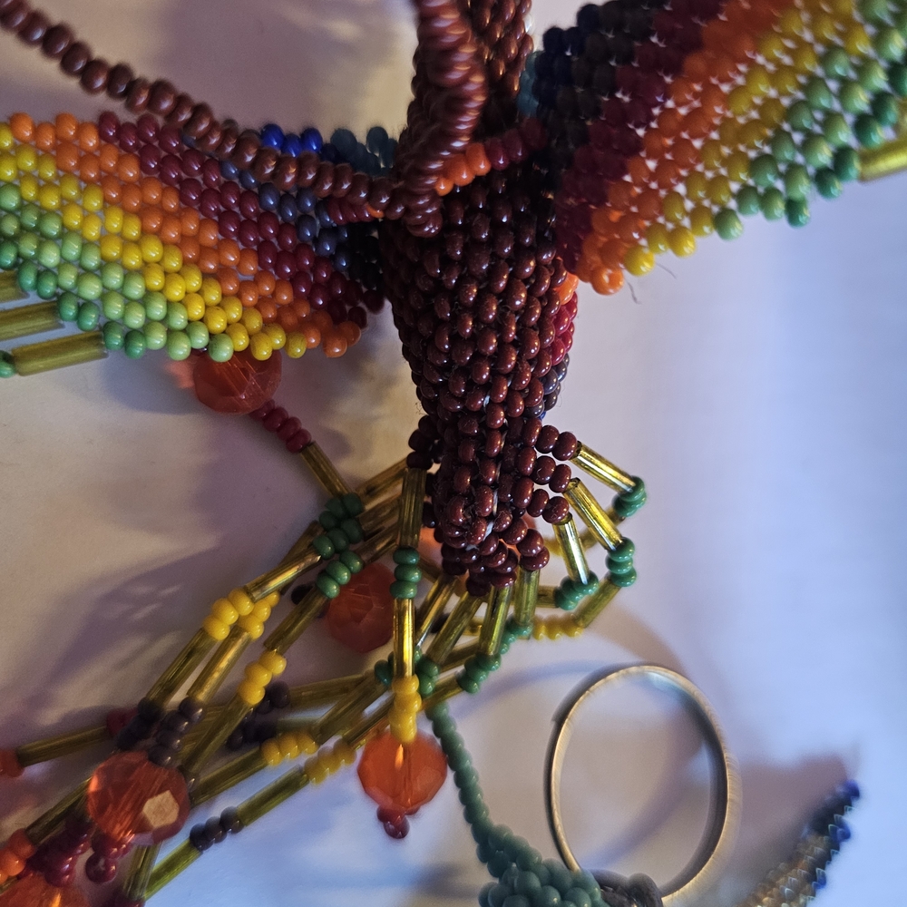 Colorful Beaded Bird Keychain - Picture 12 of 12